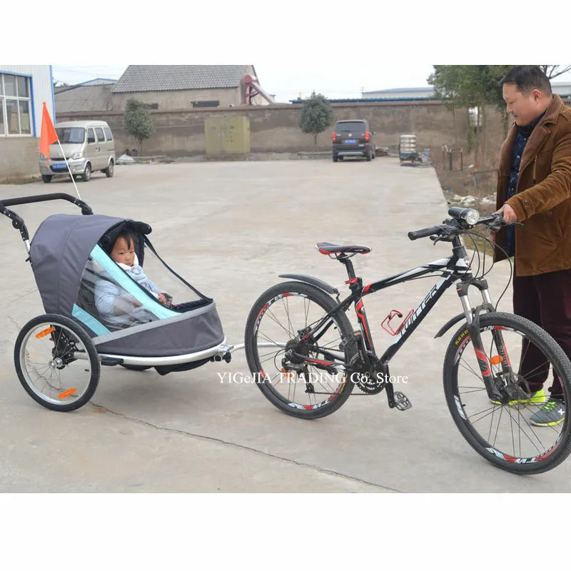 Offerte Il Rimorchio Per Bicicletta Per Bambini Singoli 2 In 1 Ha Una Ruota Gonfiabile Da 20 Pollici, Passeggino/Jogger Di Colore Rosso Con Impugnatura Regolabile