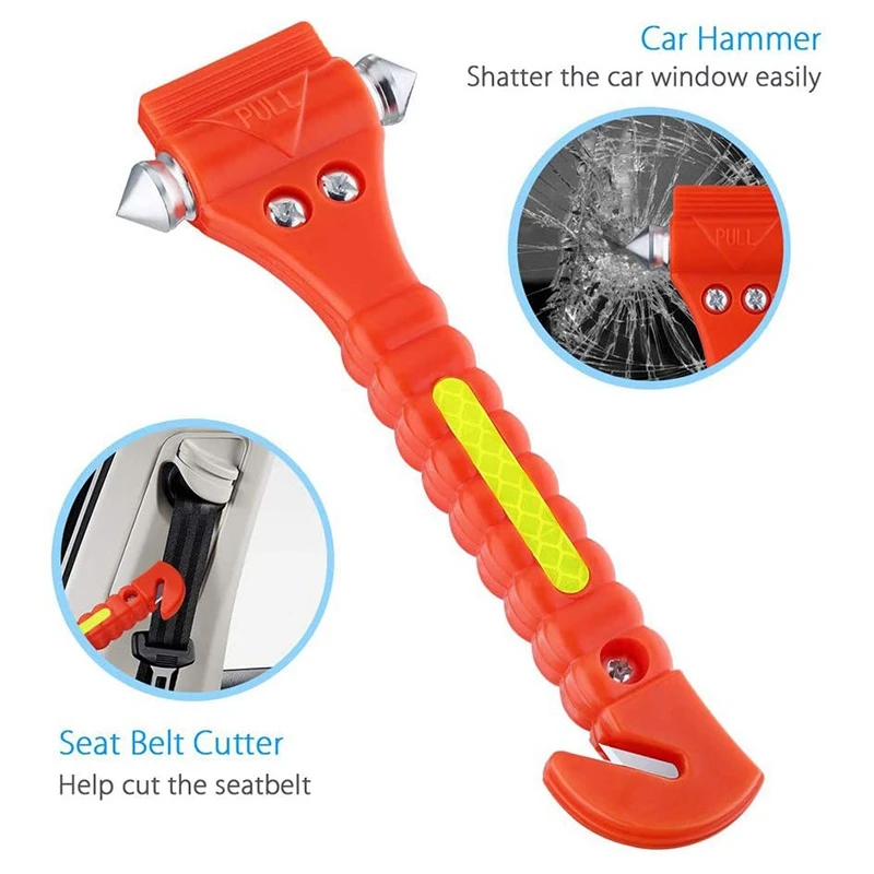 

2 Pieces of Car Safety Hammer 2 in 1 Emergency Lifesaving Hammer Car Window Glass Breaker