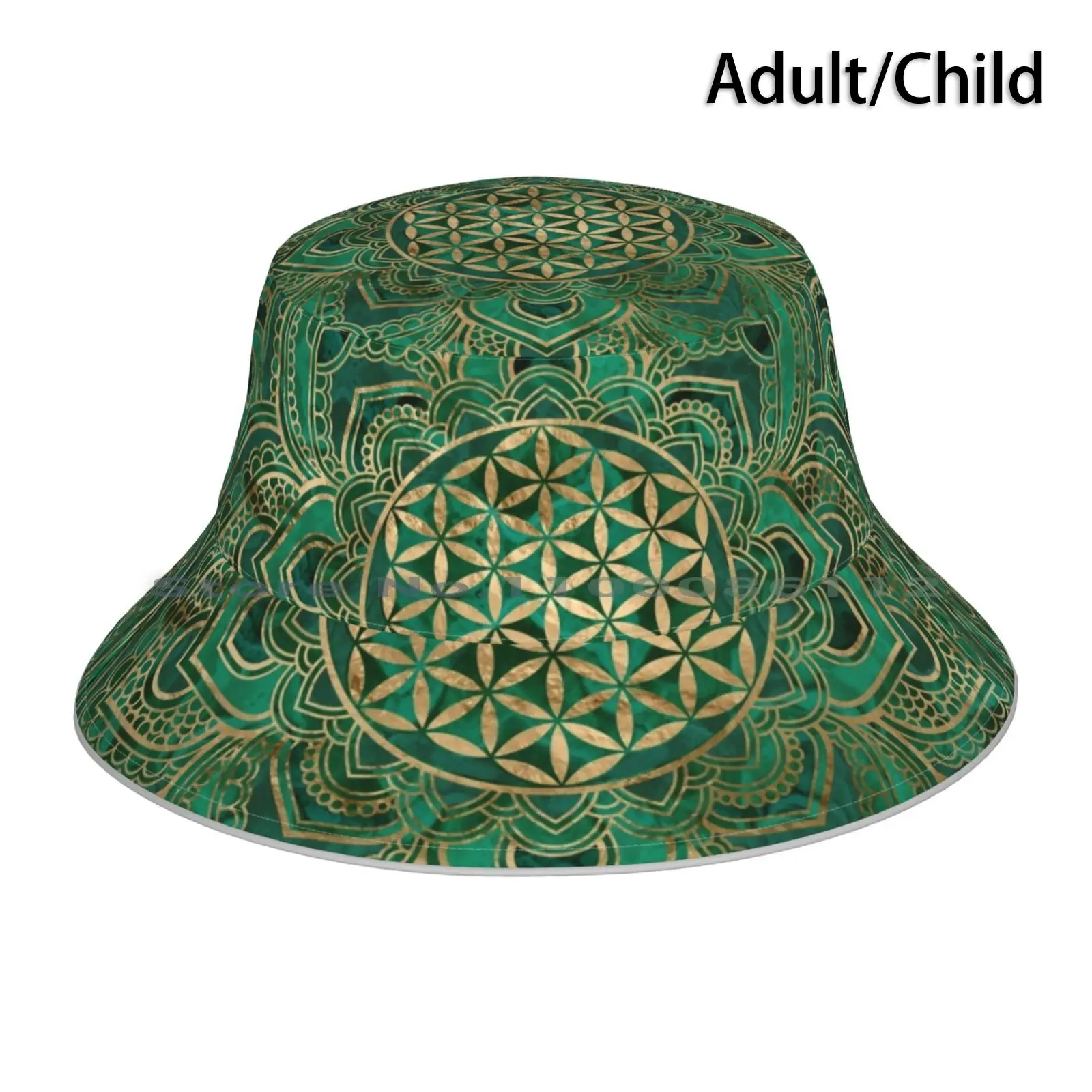 

Цветок жизни в лотосе-малахит и Золотая Сумка-ковш шапка Солнцезащитная шапка цветок жизни Сияющий Цветок жизненной цветочной формы