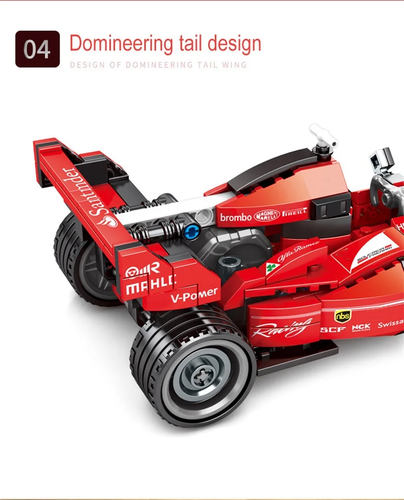 Diy F1 формула гоночный автомобиль строительные блоки Супер спортивный гонщик