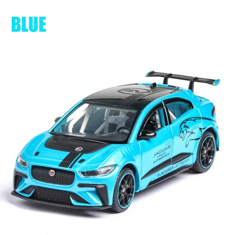 Небесно-голубой 1:36 игрушечный автомобиль JAGUAR I-PACE металлическая игрушка сплав автомобильные Diecasts& Toy транспортные средства модель автомобиля Миниатюрная модель автомобиль игрушки для детей - Цвет: Небесно-голубой