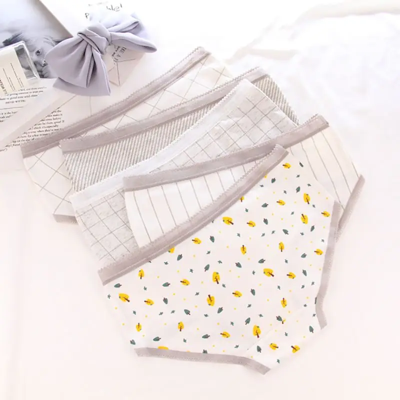 Женские трусы с мультяшным принтом кошки женские бесшовные трусики нижнее белье