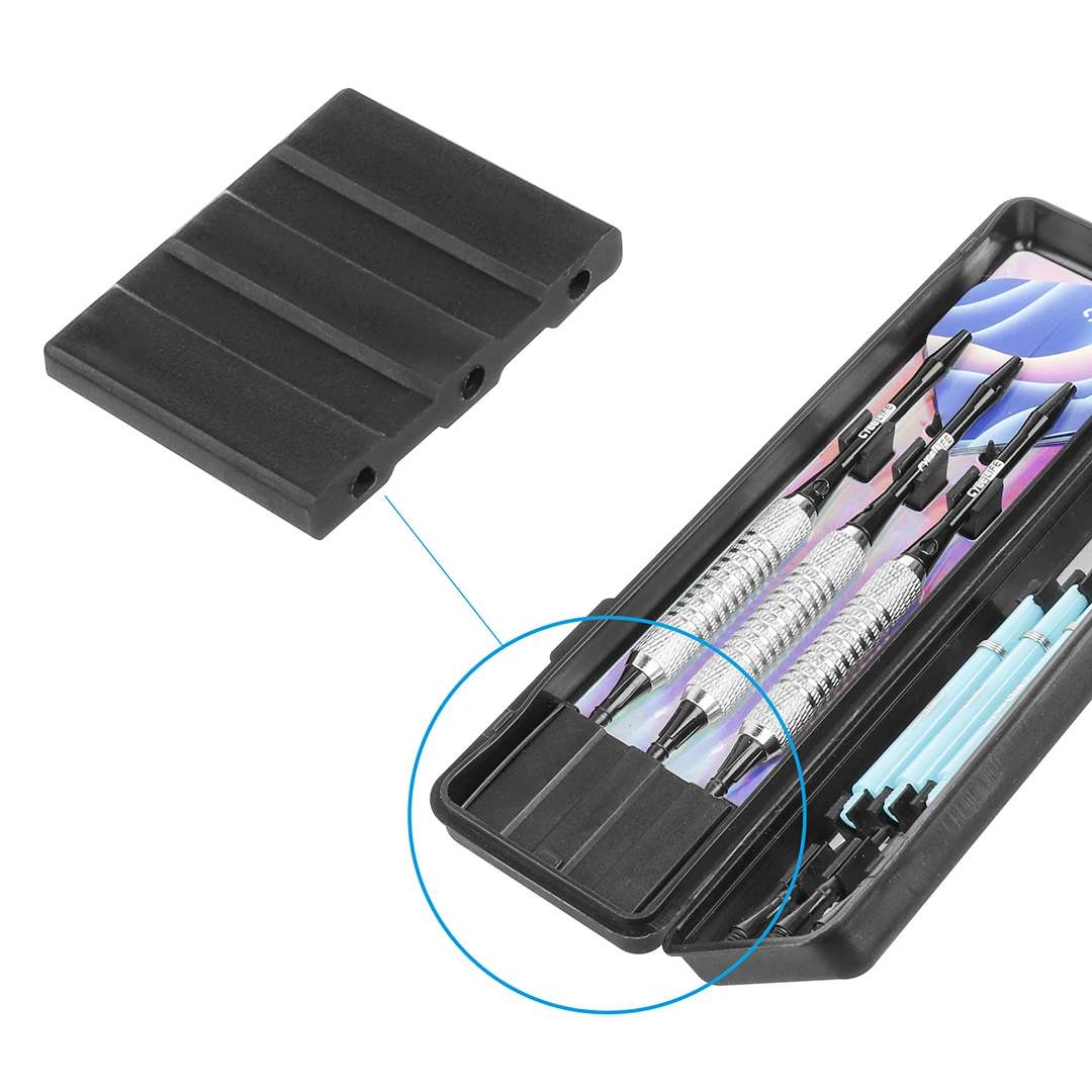 Cyeelife 10 stücke dart insert platte stichschutzkleidung dart werkzeug zubehör schwarz stahl nadel einsatz kunststoff platte – Detail 6