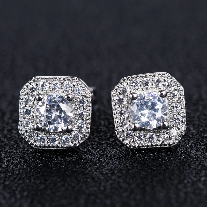 Женские серьги гвоздики Huitan роскошный квадратный дизайн особый Подарок на