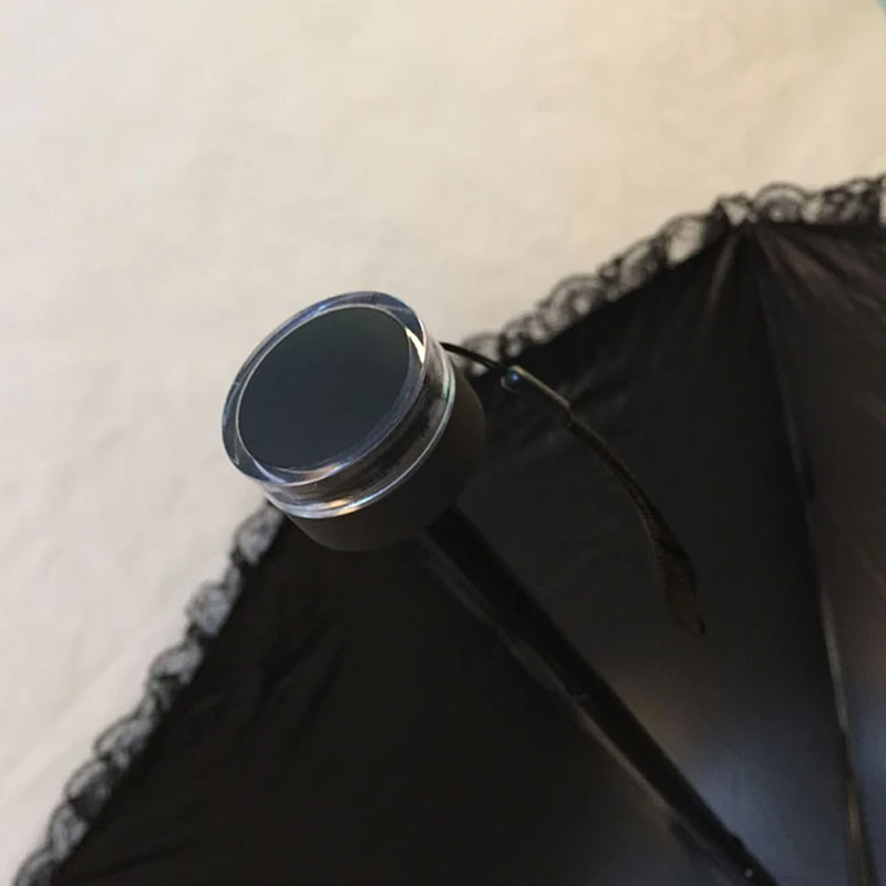 Кружевной черный женский зонтик Женский уличный от солнца с УФ защитой