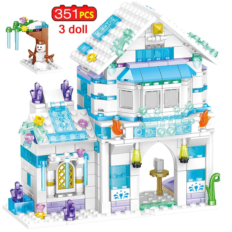 Конструктор Ледяной Мир для девочек серии принцесс фонтан замок дворец дом