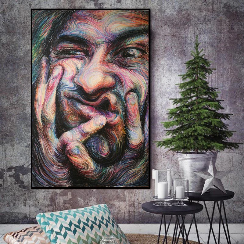 

Canvas Painting Colorful Man Abstract twisted Man Posters and Print Cuadro Wall Art (No Frame)