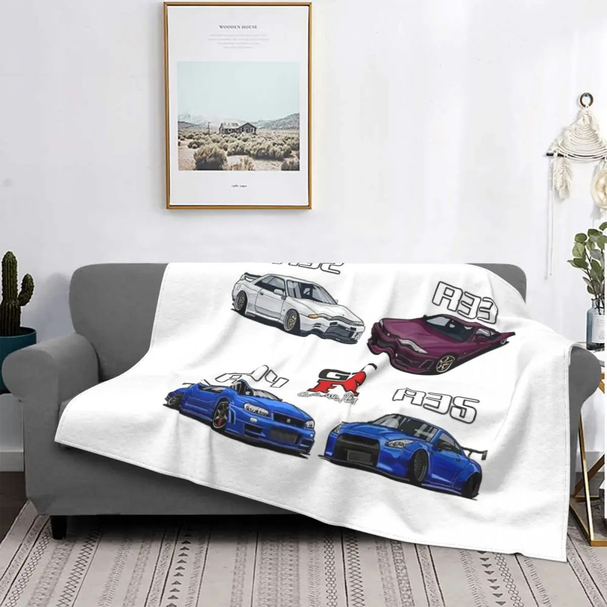 

Jdm-Manta de Collection Gtr, colcha a cuadros para cama, sofha cama, toalla de playa, manta de Anime, Manta y pañ
