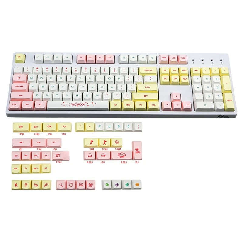 

146 Keys/set XDA Profile Macaron Theme Keycap For Mechanical Keyboard PBT Dye Sublimation Key Caps