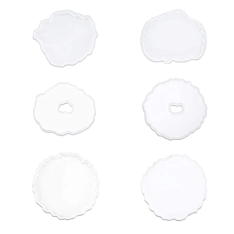 

Crystal Epoxy Resin Mold Coaster Irregular Wave Shap Cup Pad Silicone Mould Set MXME