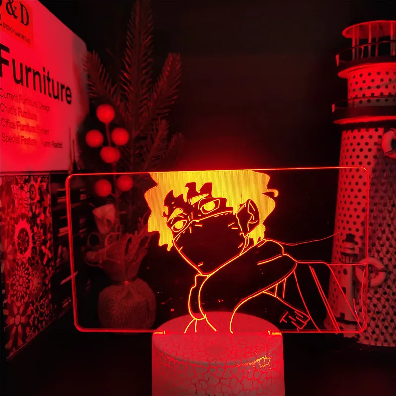 Haikyuu Kiyoomi Sakusa 3D Светодиодная лампа дневного света RGB ночник иллюзия Лампа для