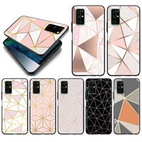 rose gold geometry silicone cover for huawei honor 10i 10 9c 9a ru 9x 9n 9s 9 pro lite play 3e v9 black phone case