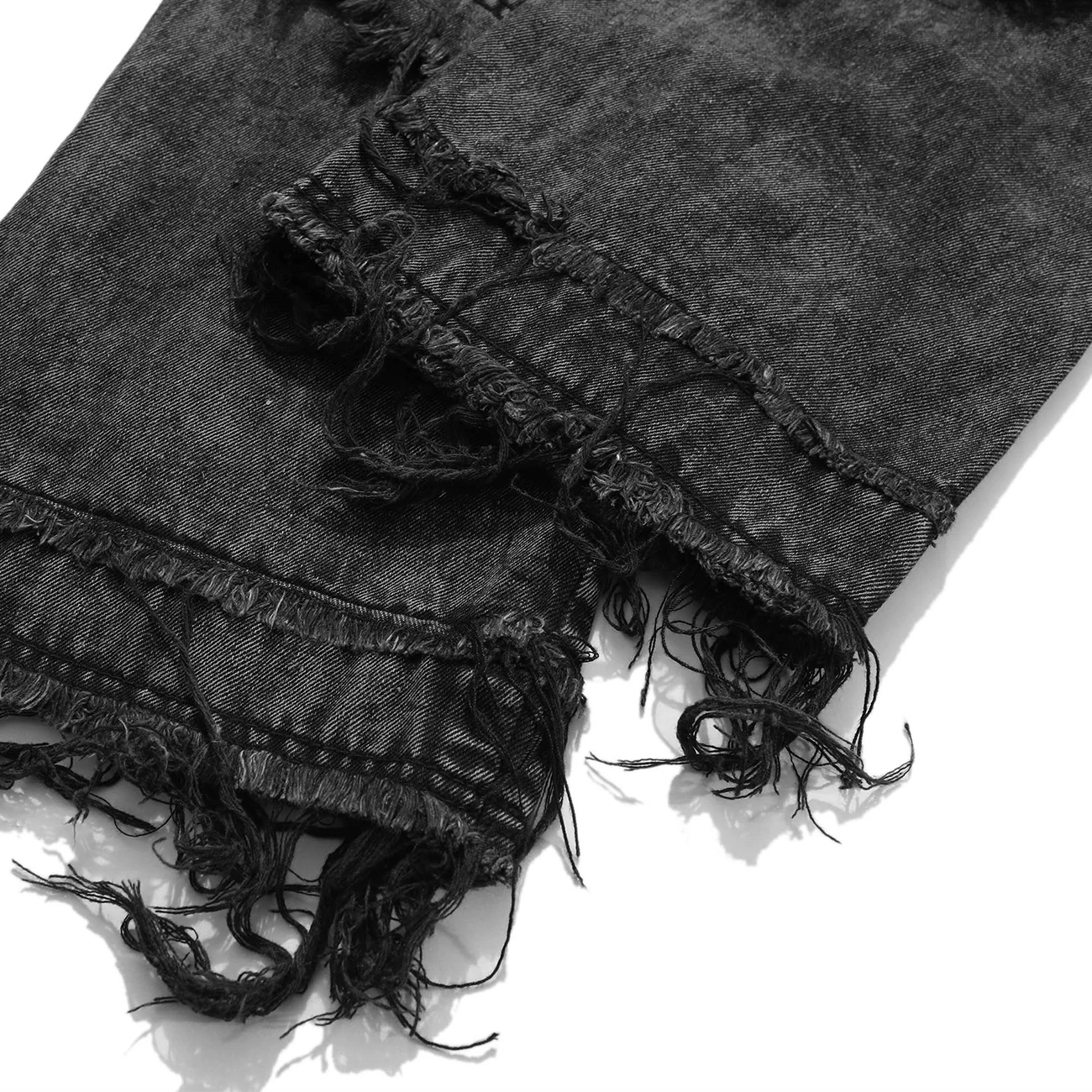 

Retro Vintage Washed Denim Pant Man Hip Hop Ripped Men Trousers Loose Harajuku Oversized Joggers Baggy Pants Black