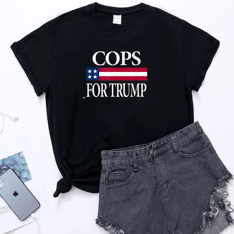 

100 cotton Cops For Trump t shirt off white graphic t shirt trump clothing summer Unisex High Quality 100 Cotton Novelty T-Shirt