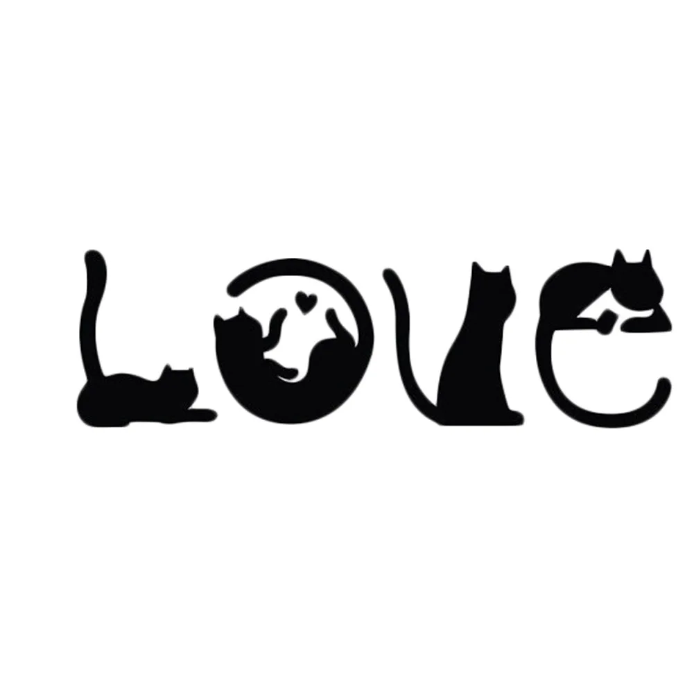 

1Pcs 15.2*4.8CM Cats Spell LOVE Fashion Creative Cartoon Car Sticker Windshield Decorative Decals