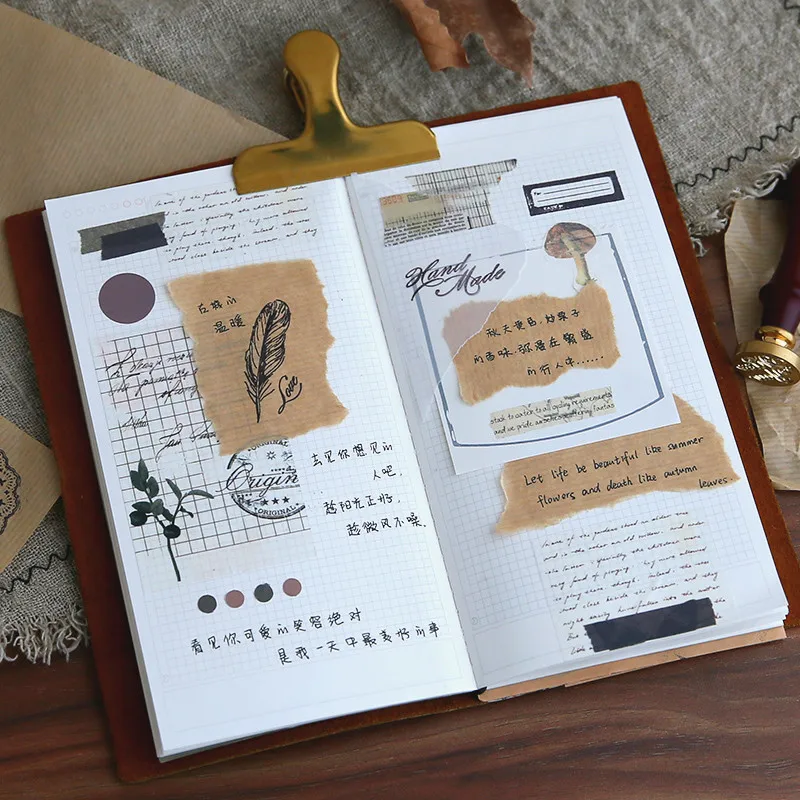 Тканевая бумага с принтом в стиле ретро 35 листов пакете|Крафт-бумага| |