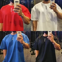 casual cotton print t shirt men gyms fitness short sleeve t shirt male bodybuilding workout tees tops summer new clothes apparel