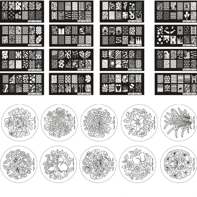Пластины для стемпинга ногтей 1 шт. Круглый 2021 дюйма 6 см/прямоугольник 12*6 см