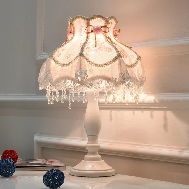 Розовые настольные лампы принцессы для спальни гостиной светодиодный