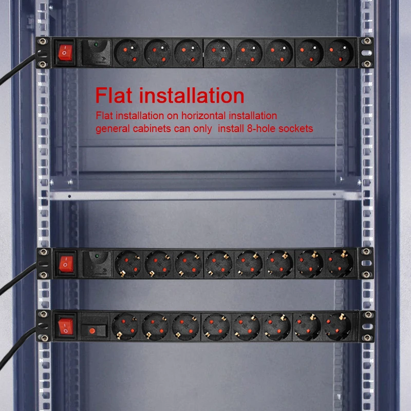 19 inch Rack 1U Cabinet Power Distribution Unit Socket Overload/Surge Protection With Siwtch 2M Extension Cord | Электроника