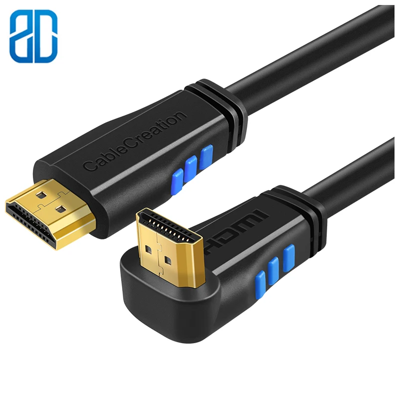 HDMI кабель с углом вверх 270 градусов 4K 2 0 Позолоченный разъем поддержка (60 Гц) Ultra HD 3D