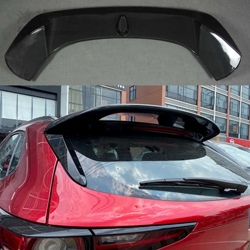 

Для Mazda CX-30, материал из углеродного волокна, задняя губа для автомобильного окна, глянцевый ребро для крыла и хвоста, установка CX30 2020