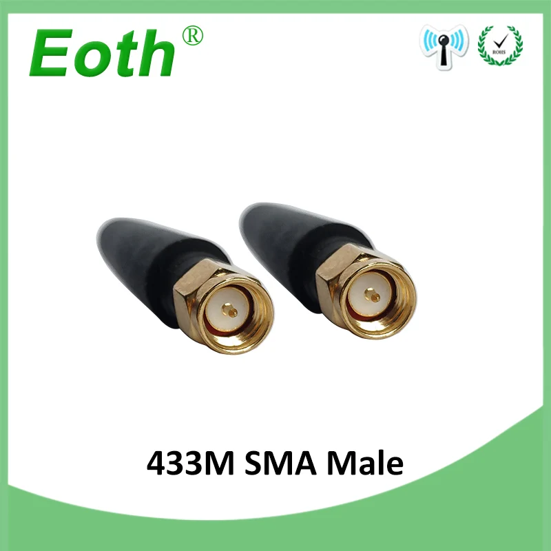 EOTH 10pcs 433mhz antenna 2~3dbi sma male lora antene pbx iot module lorawan signal receiver antena high gain