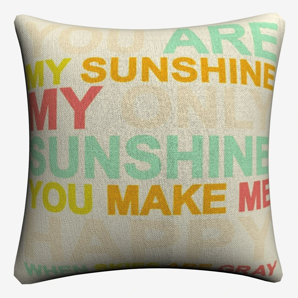Чехол для подушки из хлопка и льна с надписью You Are My Sunshine дивана сидения