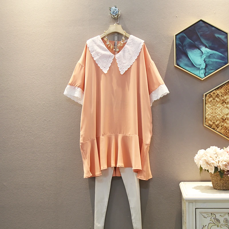 Женское платье с коротким рукавом [EWQ] повседневное однотонное в стиле пэчворк