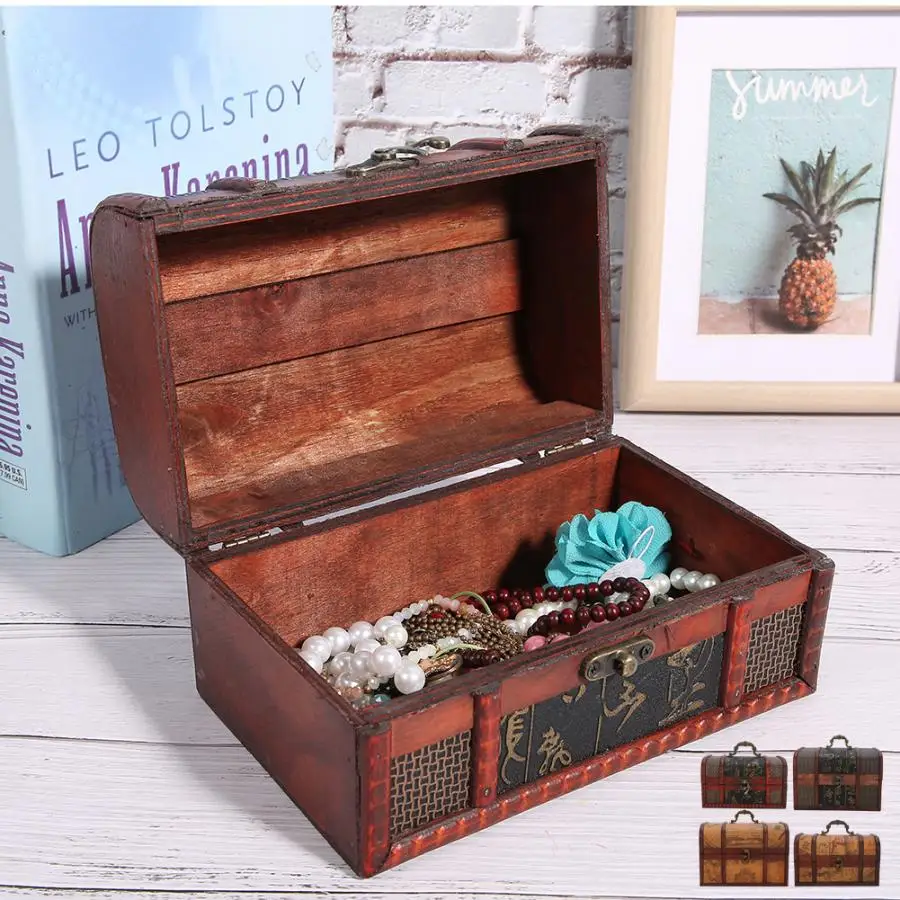 Винтажная шкатулка для хранения ювелирных изделий деревянное украшение