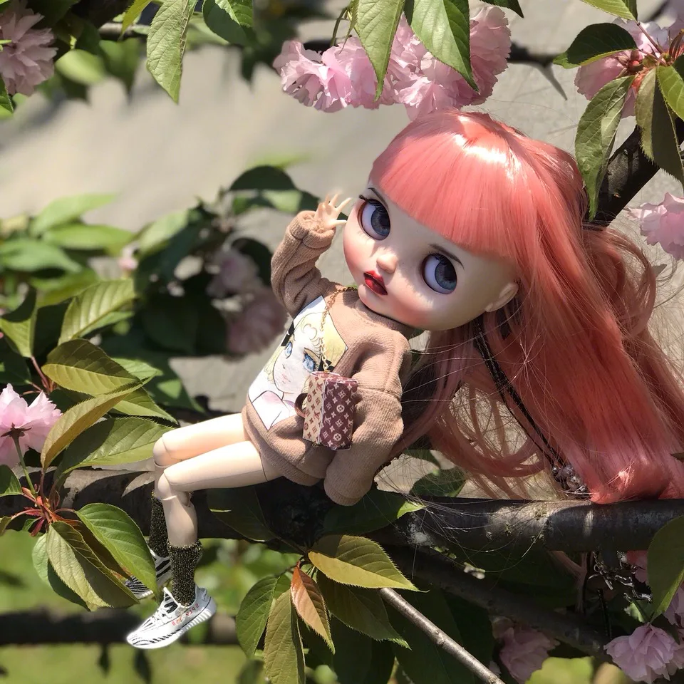 1/6 BJD 30 см игрушки для кукол 19 шарниров высокое качество BJD шарнирная кукла милая девочка с розовыми волосами розовые веки blyth