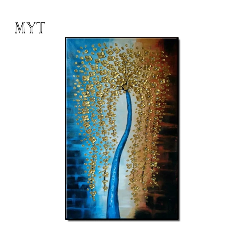 

No Framed Hand Painted Gold Rich Tree Paintings Art 100% Oil Painting On Canvas Wall Decor Art Home Goods Wall Art Pieces