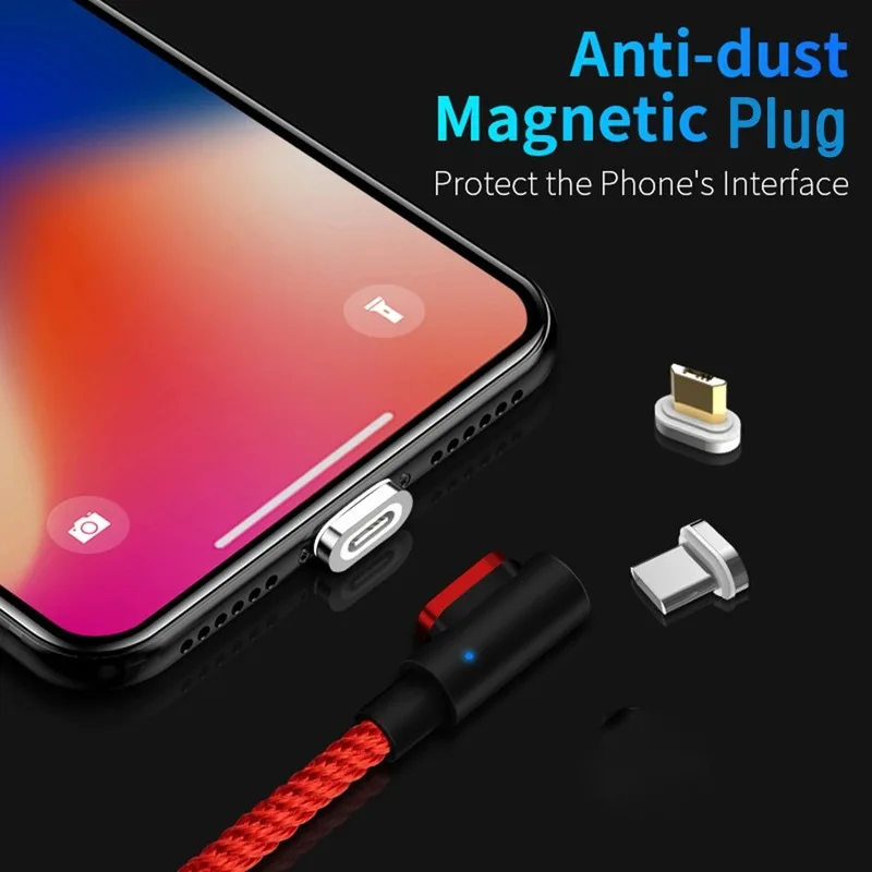 

Nohon 5A Super Charge Magnetic USB Cable for Huawei P40Pro Micro Type C Cable for Samsung iPhone 90 Degree Fast Charge Data Cord
