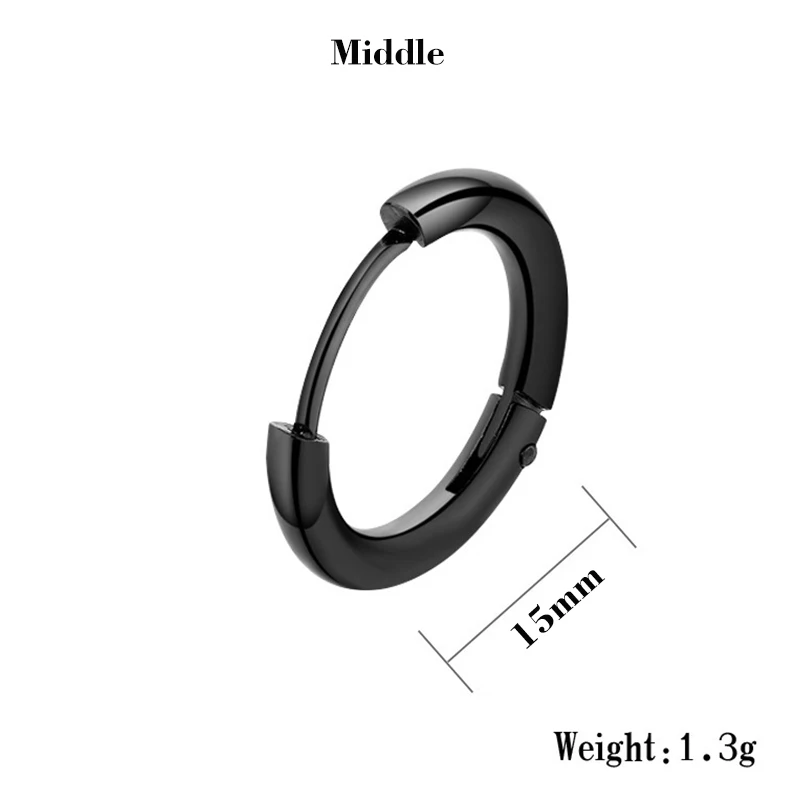 Titanium Steel Earrings Round Male Jewelry Accessories Hipster Rock Style Punk Circle Men 02Q43 | Украшения и аксессуары