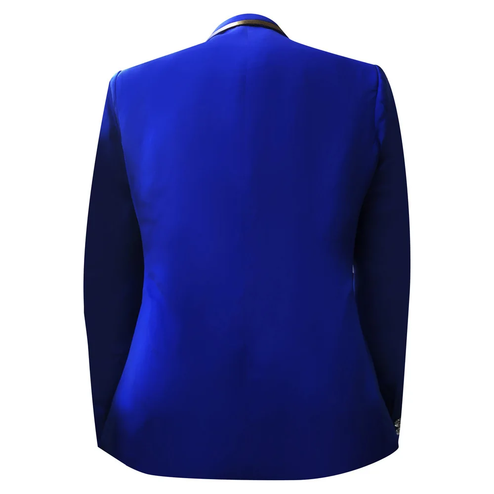 Royal Blue Palette Embroidered Wedding Stage Suit Men Heavy Workmanship Terno Masculino Costume Homme Party Club Outfits | Мужская