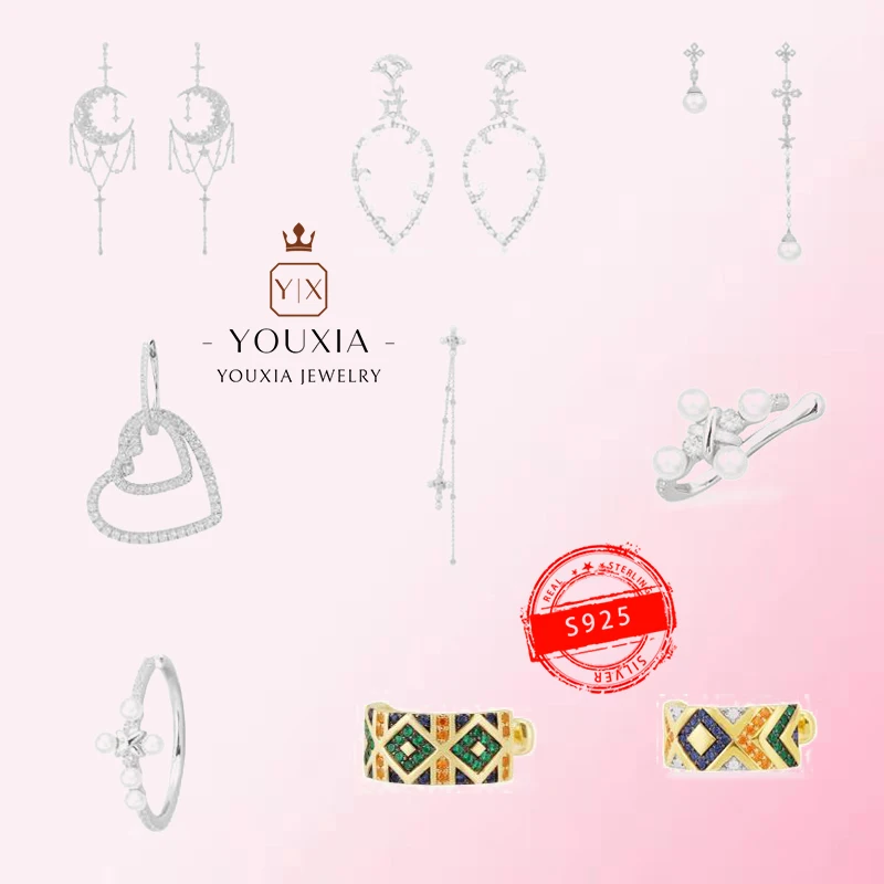 

1:1 Make 925 Sterling Silver Customized Multi-style Fashion Design Sense DIY Exquisite Earrings