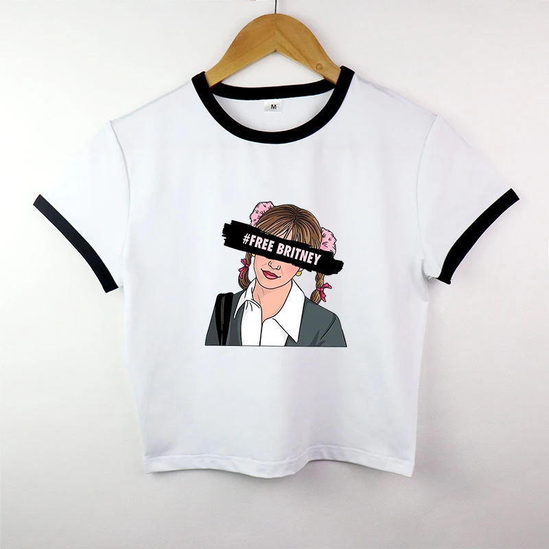 

Britney Spears Women Tshirt 2021 New Fashion Britney Spears Print Crop T-shirt Casual Style Harajuku StreetWear Hip Hop Tops Tee