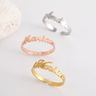 Teamer семья пользовательское имя кольцо из нержавеющей стали кольца для мужчин и женщин пара кольцо Индивидуальные персонализированные ювелирные изделия мама уникальные подарки