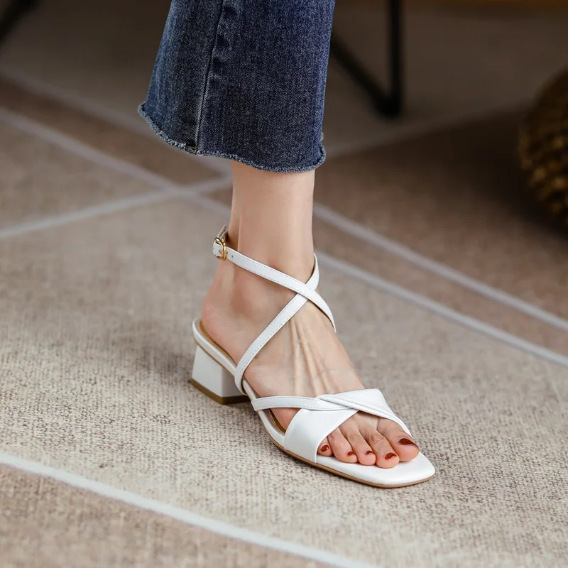 

sandals women summer shoes Mary Jane girls handmade big size classic heels shoes for dance party shoes office lady dress shoes