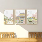 Картина на холсте с изображением японского свежего пейзажа, иллюстрация запрещенного города, постеры и принты, картина на стену с изображением грузовика, гостиной
