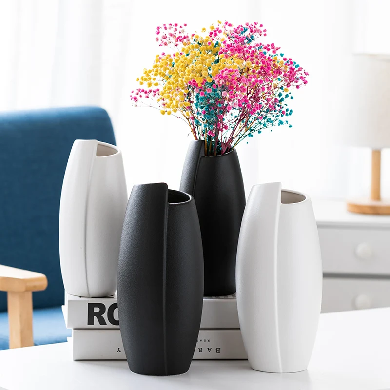 

Simple Nordic Ceramic Vase Home Decortion Dried Flower Arrangement Vase Living Room Floral Hydroponic Container Table Decoration