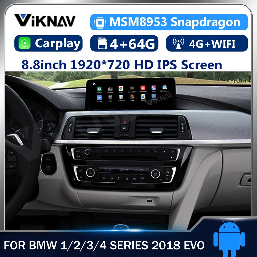 

8.8 inch Android Car smart gps Navi for BMW 1 2 3 4 Series 2018 EVO system WiFi Mirrorlink Car Radio DVD player