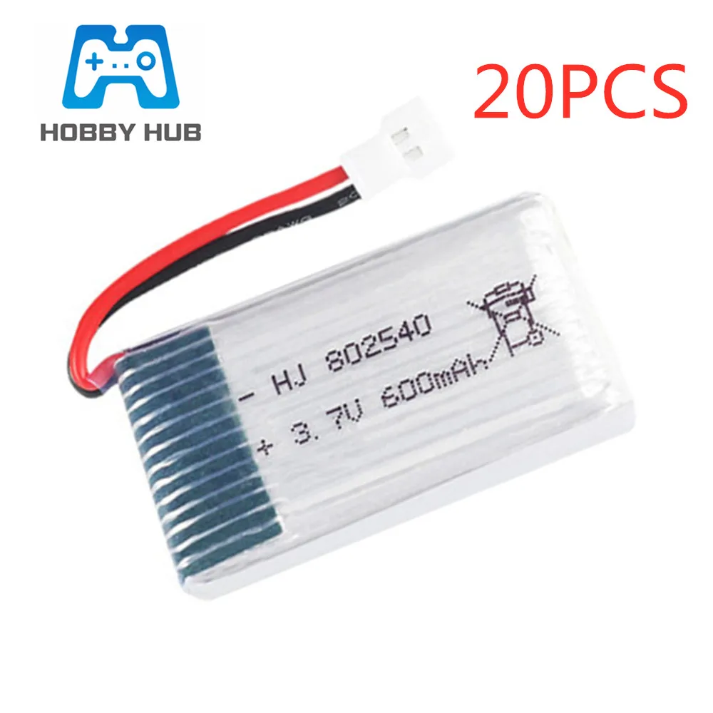 20 шт./лот 3 7 V 600mAh литий полимерный Батарея для Syma X5 X5C X5SC X5SW X5HW X5UW CX 30 M68 509 г Вт 510