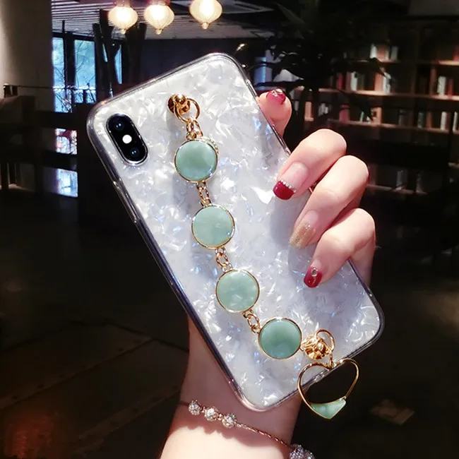 Pearl Bracelet Wristband Soft Phone Case For Samsung Galaxy S21 Plus S20 FE A21S M51 M31S A12 A42 A32 A6 2018 A11 A52 TPU Cover | Мобильные