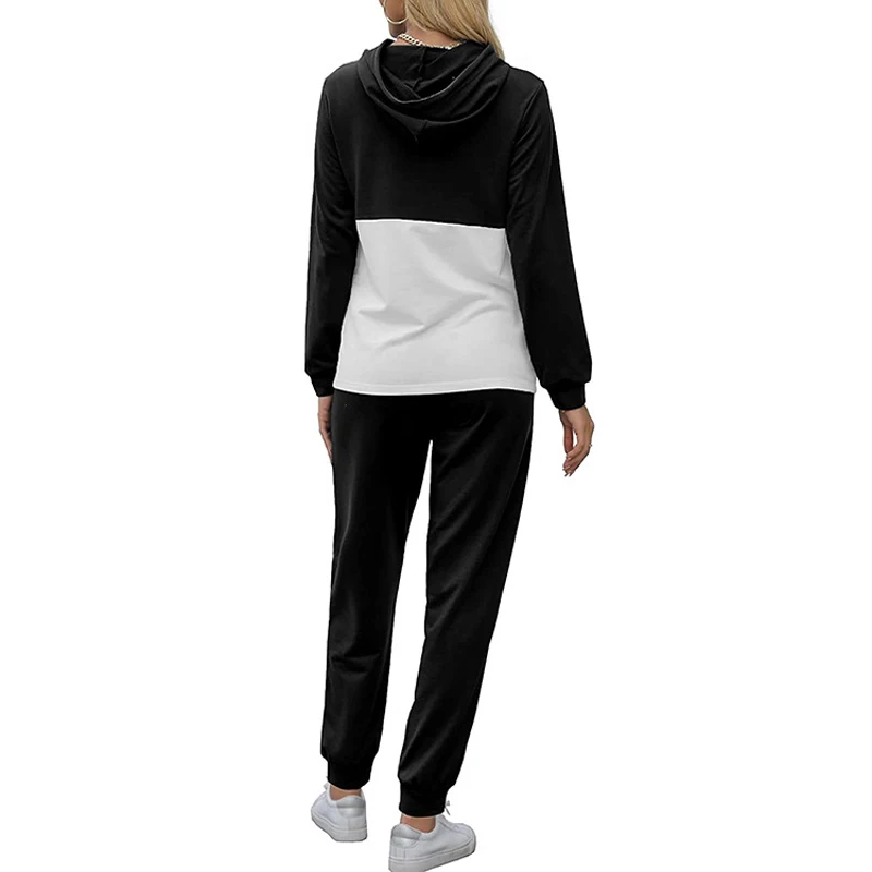 Sungtin 2 Piece Sets Women Fashion Casual Hooded Sweatershirts Plus Size Elastic Sport Pant Spring Autumn Loose Tracksuit 2022 |