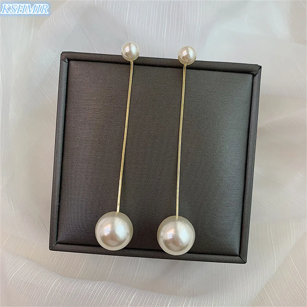 

Kshmir pearl tassel earrings long personality network red temperament earrings chain exaggerated temperament female earrings