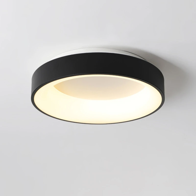 

Modern Led Ceiling Light Fixtures Bedroom Round Living Lamp With Remote Control Study Office Decoration Black Circle Lighting