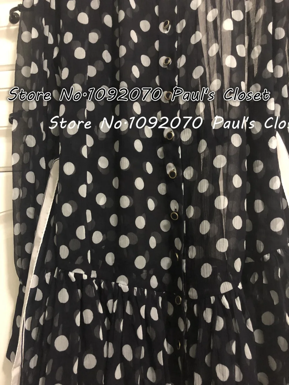 Women High collar Midnignt Dot Spot Print Silk Mini Dress