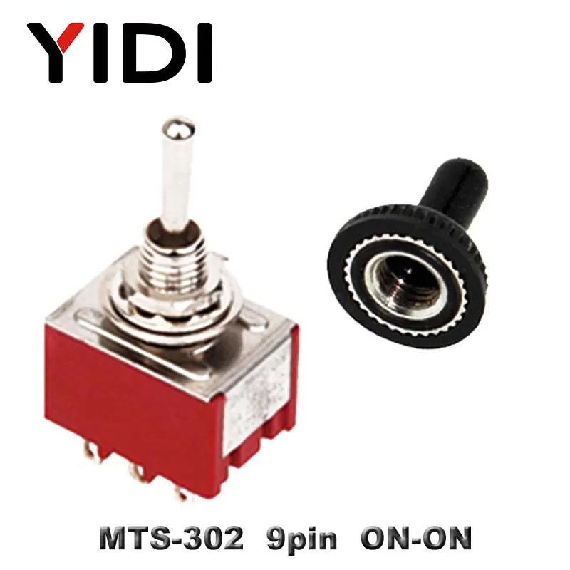 MTS-302 Red 6A 125VAC мини 6 мм МТС 102 103 202 203 302 303 402 403 рычажный Переключатель ВКЛ/ВЫКЛ SPDT DPDT on off на 3PDT с водонепроницаемой крышкой - Цвет: MTS-302 Red
