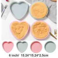 6 inch diy heart cake silicone mold round love shape bakeware handmade kitchen baking tool birthday party baby shower decoration